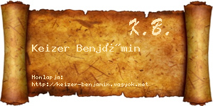 Keizer Benjámin névjegykártya